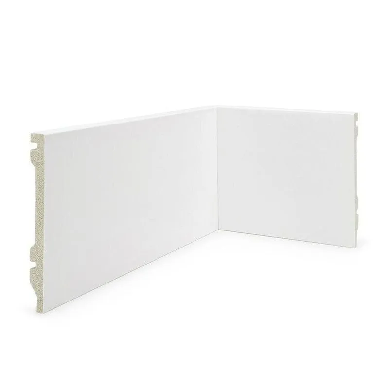 Kit 72m Linear Rodapé De Poliestireno 15cm X 15mm X 2,40m Liso Nfr Branco