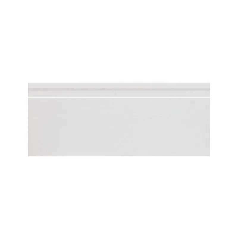 Kit 12m Linear Rodapé De Poliestireno Slim 10cm X 10mm X 2,40m Frisado Nfr Branco