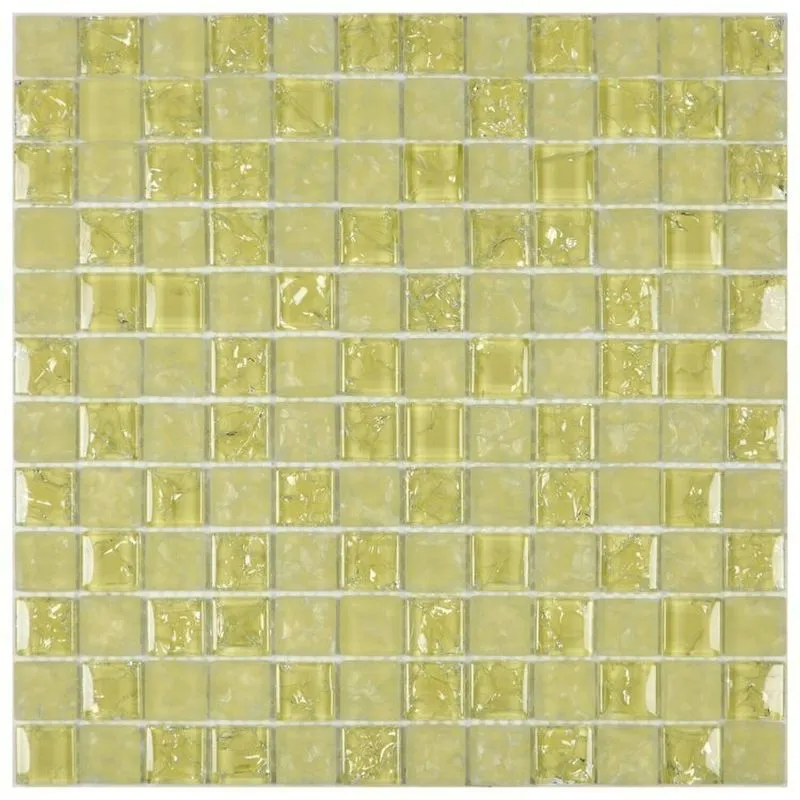 Kit 1m² Pastilha De Vidro Ice 30cm X 30cm Amarelo
