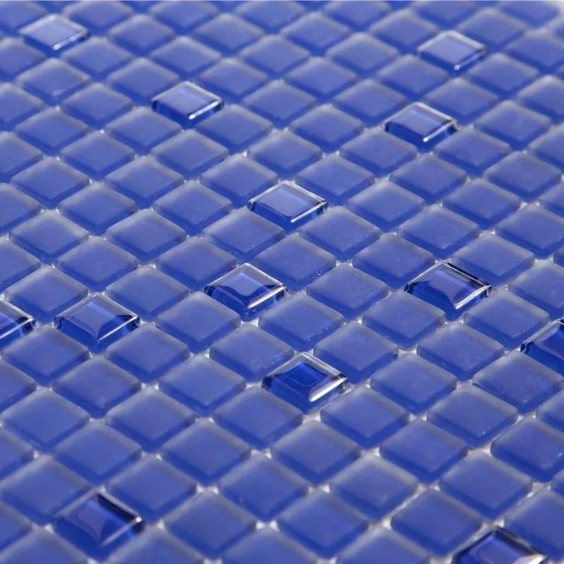 Kit 1m² Pastilha De Vidro Lisa 30cm X 30cm Azul