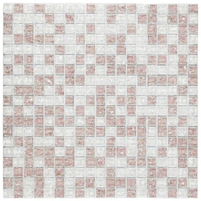 Kit 1m² Pastilha De Vidro Galliano 30cm X 30cm Branco/rosa