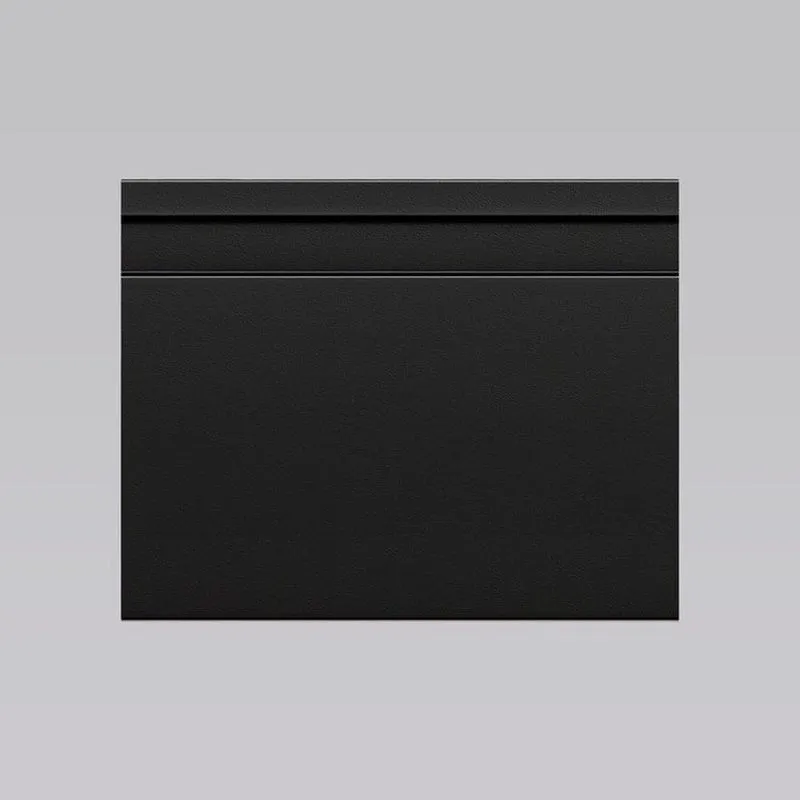 Kit 10m Linear Rodapé Pvc Edge Pretro Frisado 15cm X 15mm X 2m Preto