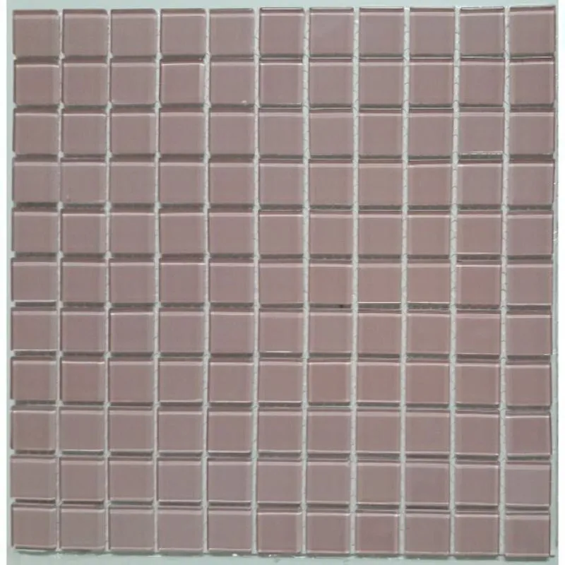 Kit 1m² Pastilha De Vidro E Cristal 30cm X 30cm Rosa Claro