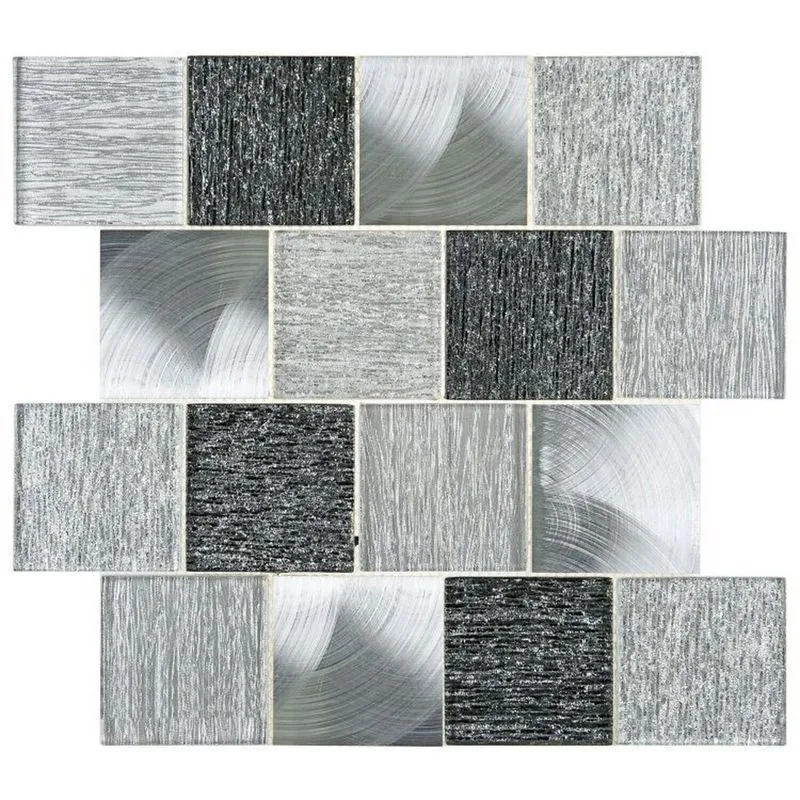 Kit 1m² Pastilha De Vidro Renoir 30cm X 30cm Preto/cinza