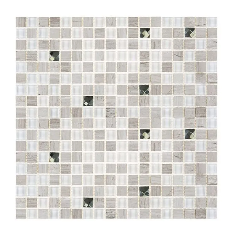 Kit 1m² Pastilha De Mármore E Vidro 1,5cm 0,6cmx30cmx30cm Diamond Branco