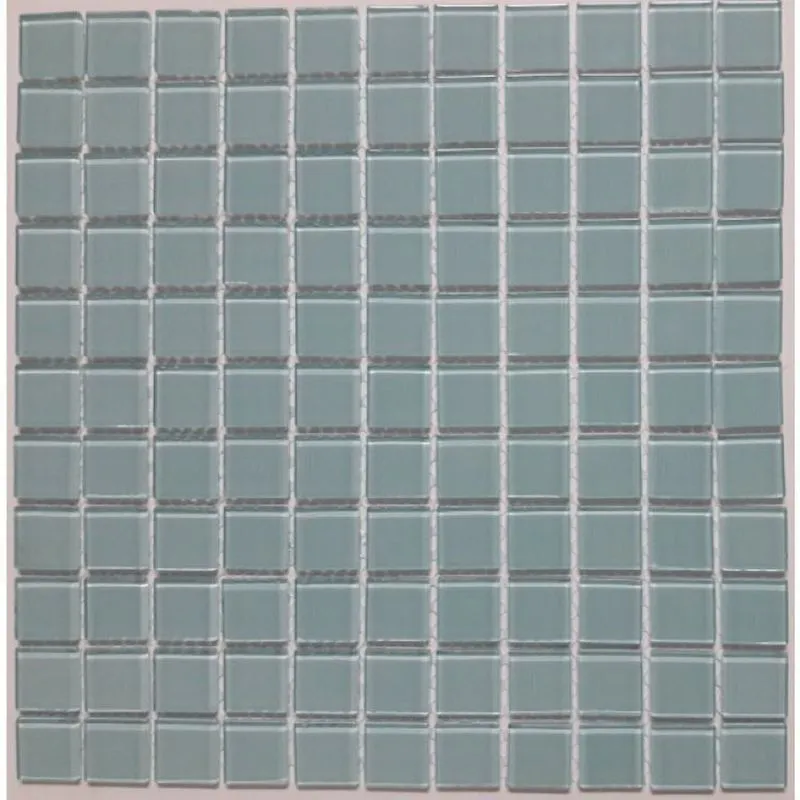 Kit 1m² Pastilha De Vidro E Cristal 30cm X 30cm Azul Claro