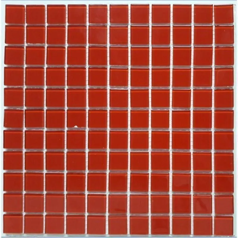 Kit 1m² Pastilha De Vidro E Cristal 30cm X 30cm Vermelho