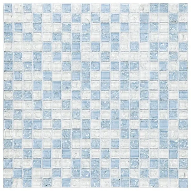 Kit 1m² Pastilha De Vidro Galliano 30cm X 30cm Branco/Azul