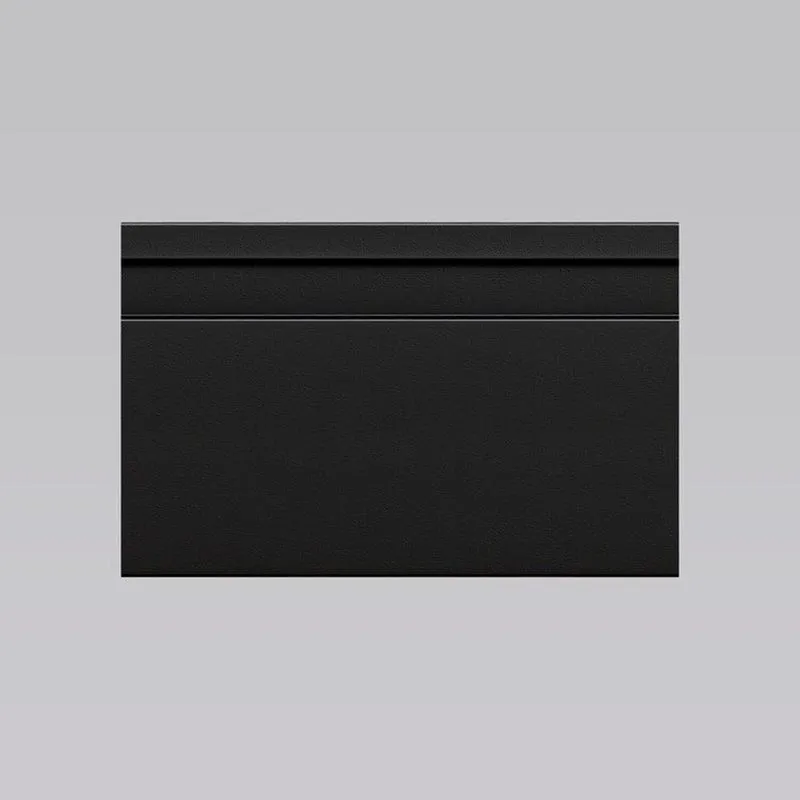 Kit 10m Linear Rodapé Pvc Edge Preto Frisado 10cm X 15mm X 2m Preto