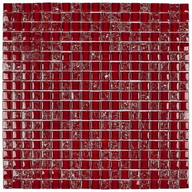 Kit 1m² Pastilha De Vidro Galliano 30cm X 30cm Vermelho