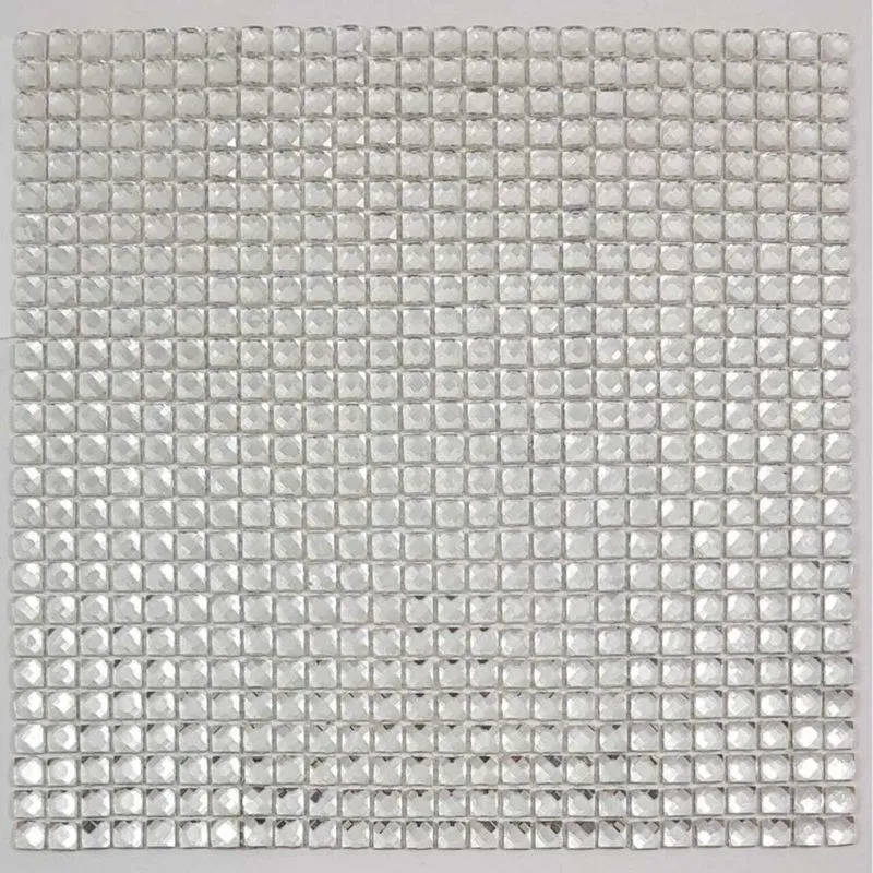 Kit 1m² Pastilha De Vidro Espelhada 30cm X 30cm Prata