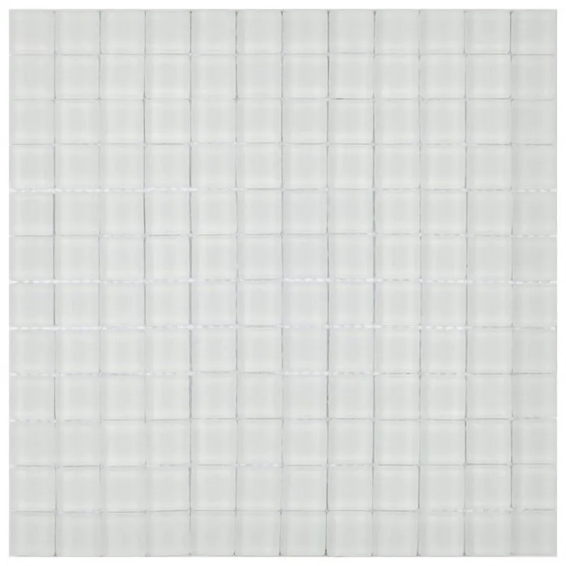 Kit 1m² Pastilha De Vidro Ice 30cm X 30cm Branca