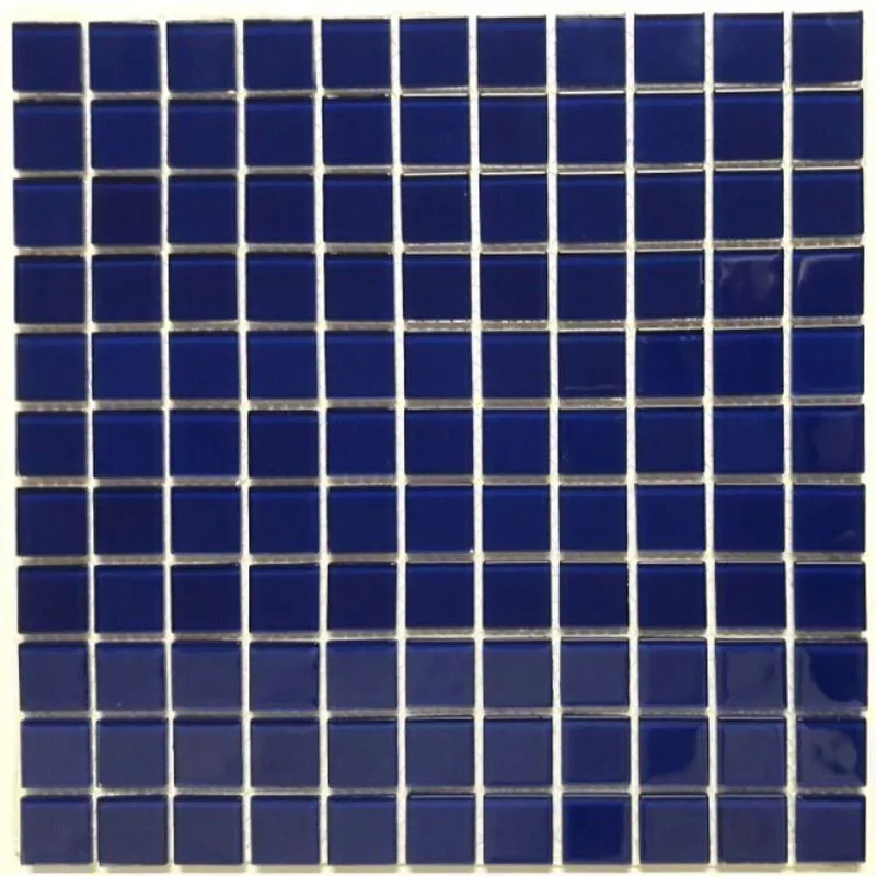 Kit 1m² Pastilha De Vidro E Cristal 30cm X 30cm Azul Escuro