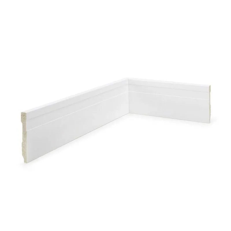 Kit 96m Linear Rodapé De Poliestireno Slim 7cm X 10mm X 2,40m Frisado Nfr Branco