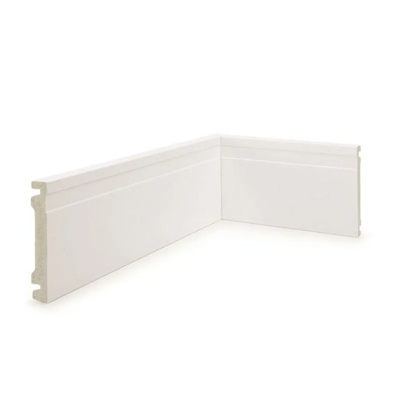 Kit 72m Linear Rodapé De Poliestireno 10cm X 1,5cm X 240cm Frisado Nfr Branco
