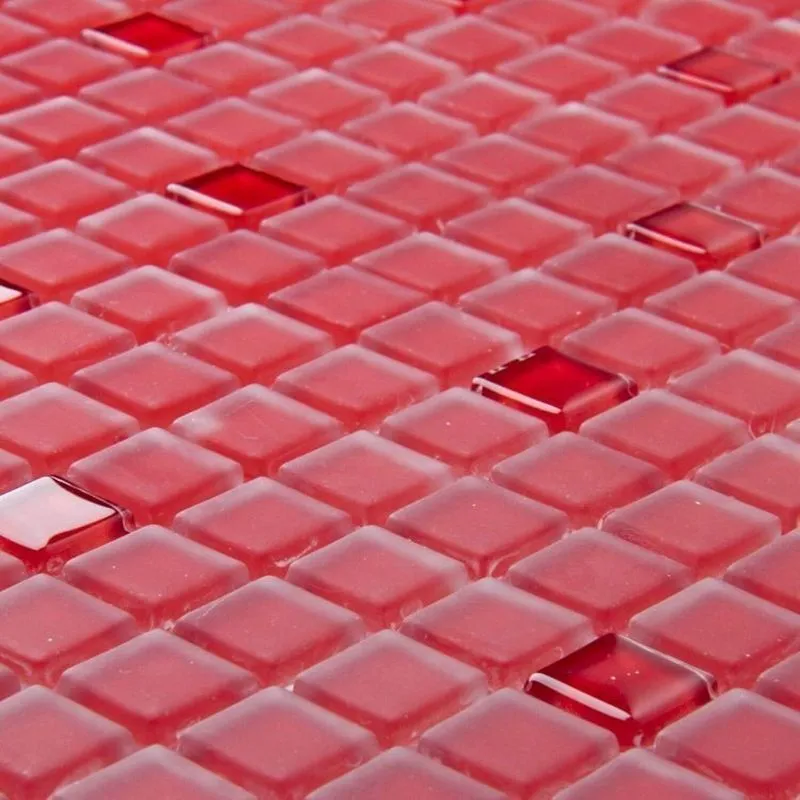 Kit 1m² Pastilha De Vidro Lisa 30cm X 30cm Vermelho