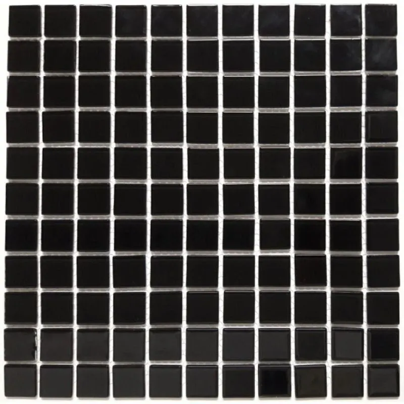 Kit 1m² Pastilha De Vidro E Cristal 30cm X 30cm Preto
