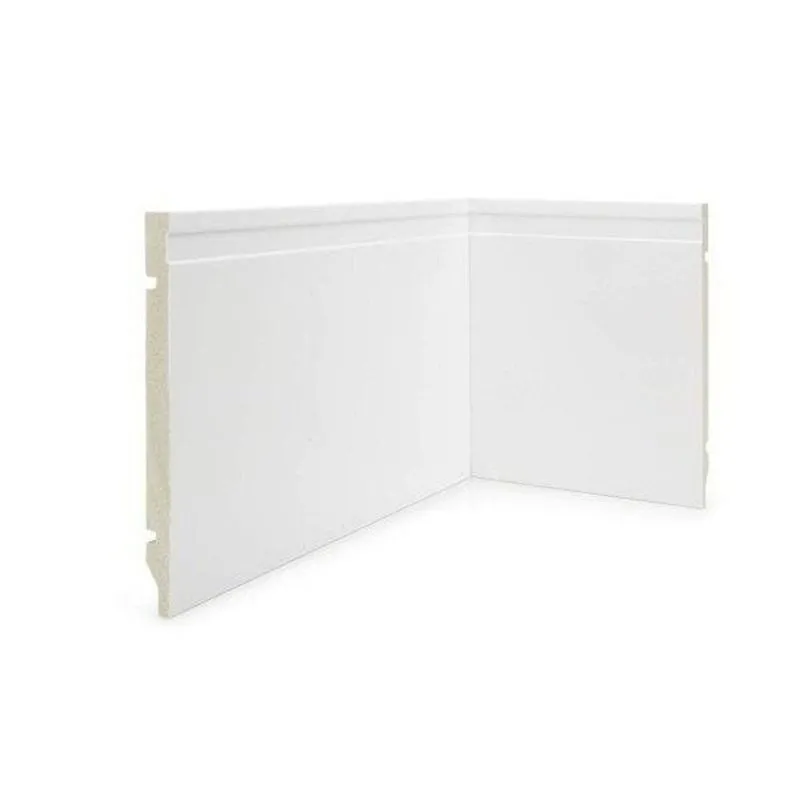 Kit 96m Linear Rodapé De Poliestireno 20cm X 1,5cm X 240cm Frisado Nfr Branco