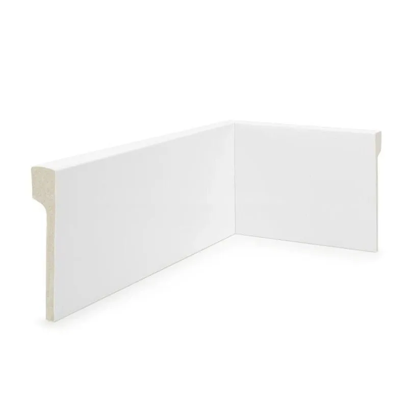 Kit 36m Linear Rodapé De Poliestireno 12cm X 2,0cm X 240cm Sobrepor Liso Nfr Branco