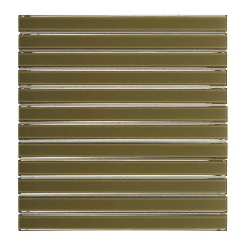 Kit 1m² Pastilha De Vidro Lisa 30cm X 30cm Verde Oliveira