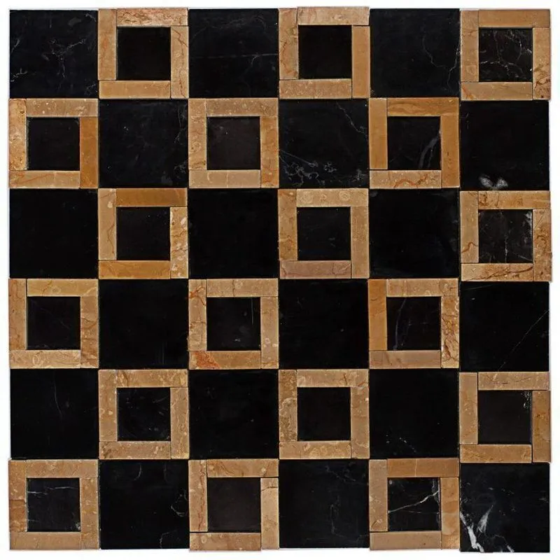Kit 1m² Pastilha De Vidro Mesclada 30cm X 30cm Preto