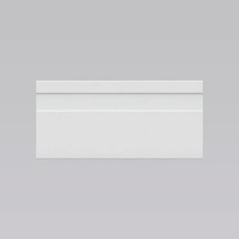 Kit 20m Linear Rodapé Pvc Edge Branco Frisado 7cm X 15mm X 2m Branco