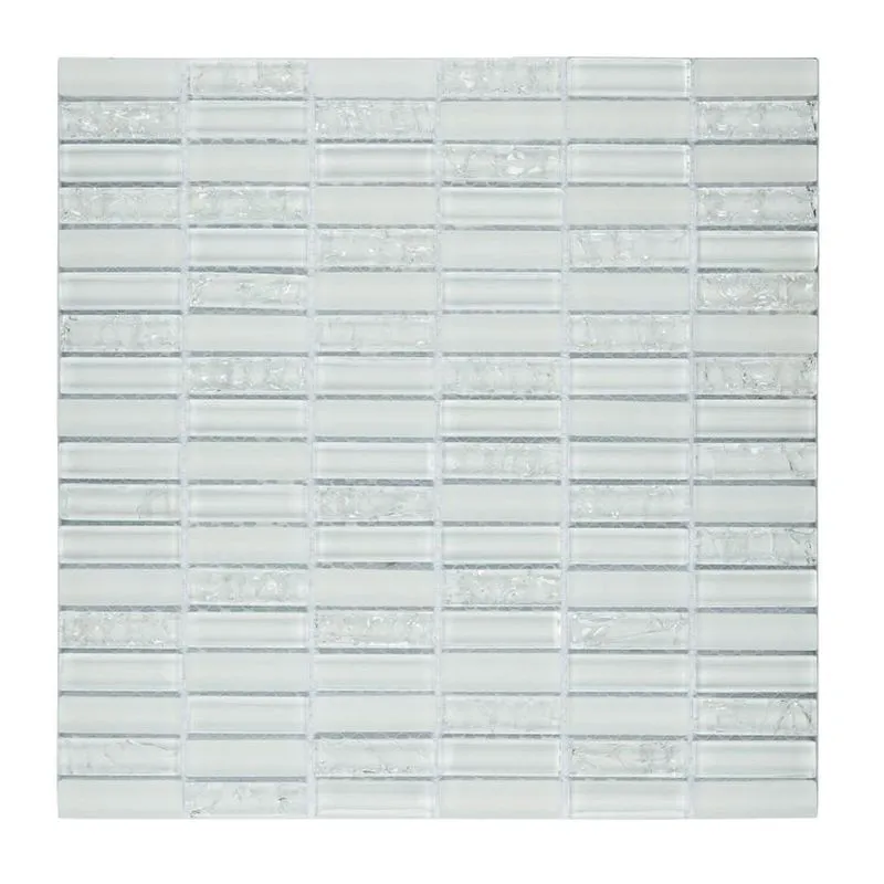 Kit 1m² Pastilha De Vidro E Mesclada 30cm X 30cm Branco