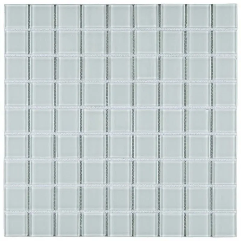 Kit 1m² Pastilha De Vidro Cristal 29cm X 29cm Branco