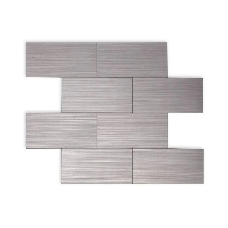 Kit 1m² Pastilha De Metal Autocolante 29cm X 29cm Prata Escovada