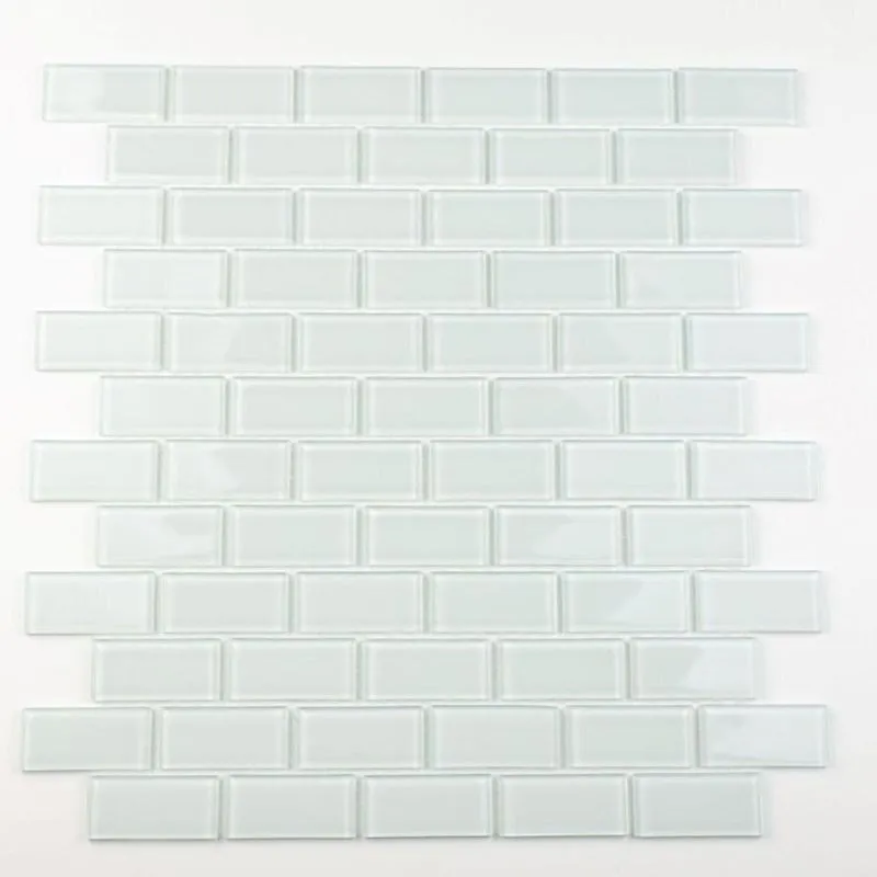 Kit 1m² Pastilha De Vidro Cristal 29cm X 29cm Branco