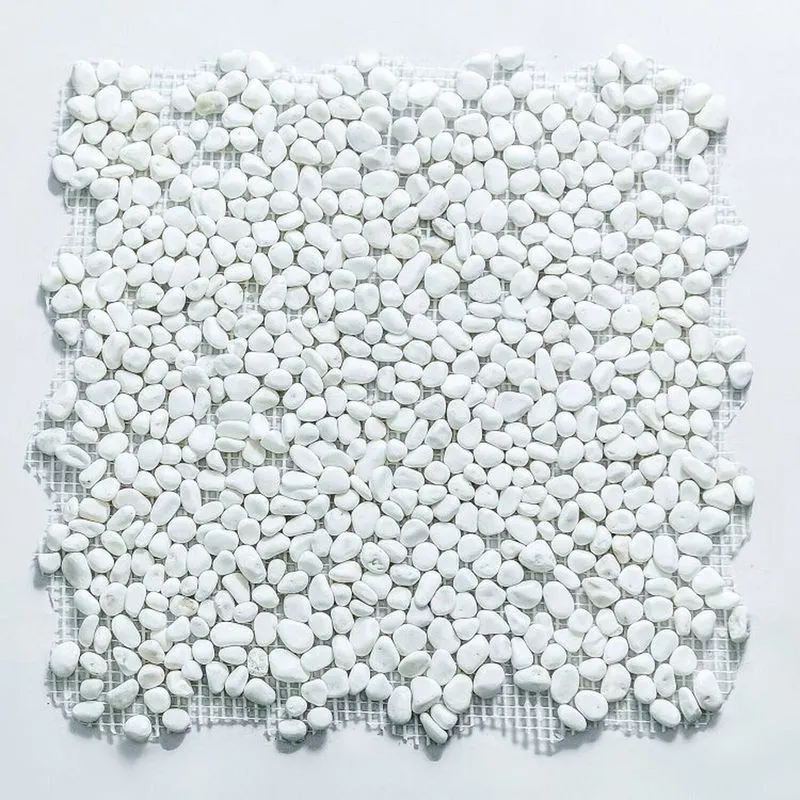Kit 1m² Pastilha De Pedras Naturais Seixos 30cm X 30cm Branco