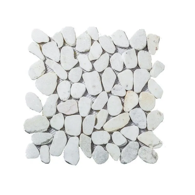 Kit 1m² Pastilha De Pedras Naturais Seixos 30cm X 30cm Branco