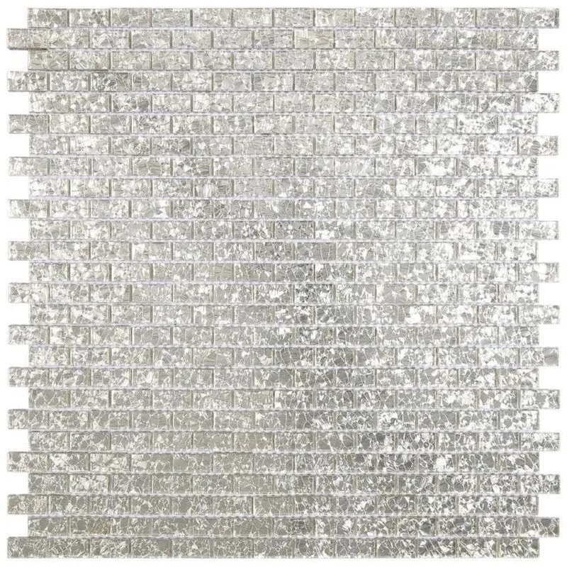 Kit 1m² Pastilha De Vidro Espelhado 29cm X 29cm Prata Espelhado