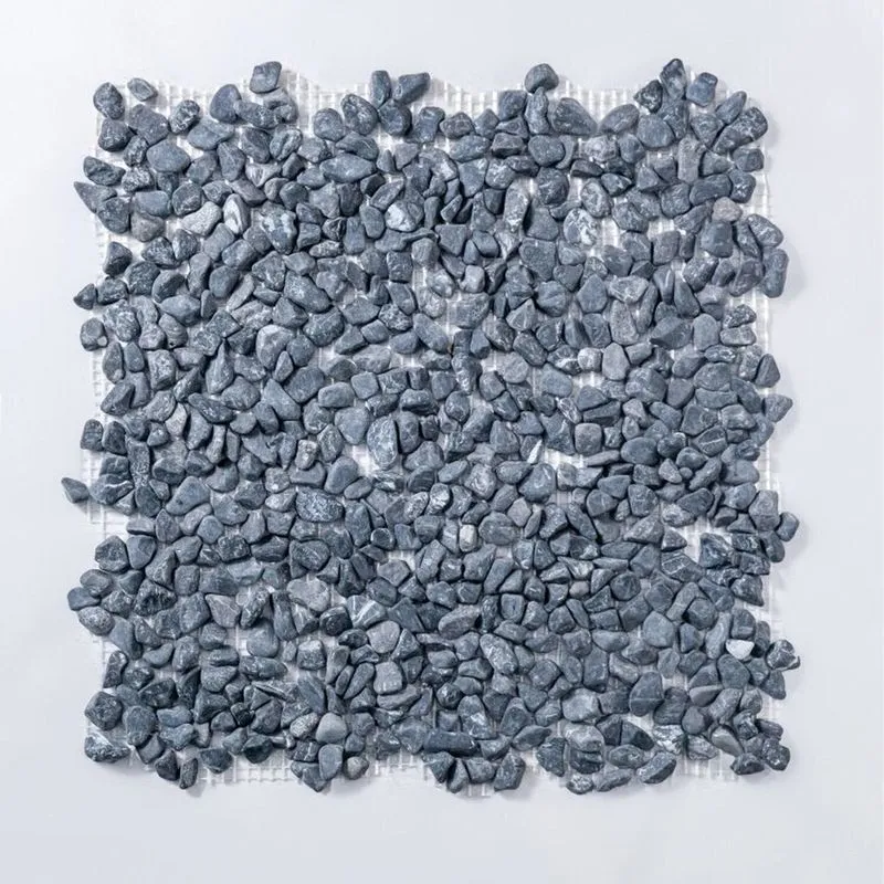 Kit 1m² Pastilha De Pedras Naturais Seixos 30cm X 30cm Preto