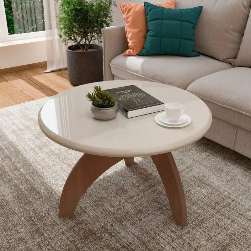 Mesa De Centro Para Sala De Estar Jade Cinamomo/off White