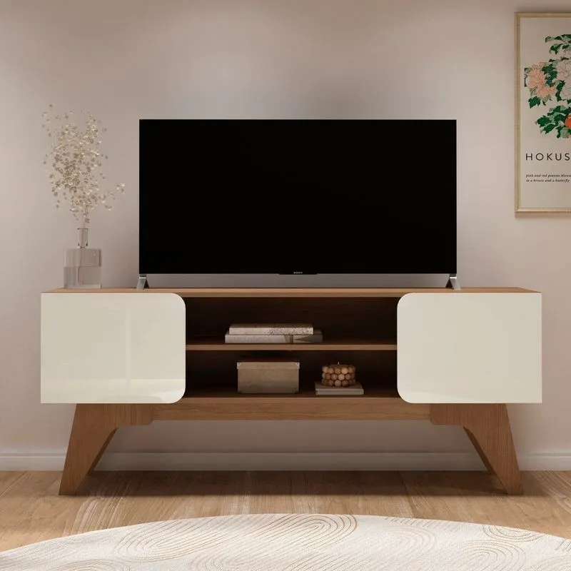 Rack Para Tv 65 Polegadas 160cm Duetto Cinamomo /off White