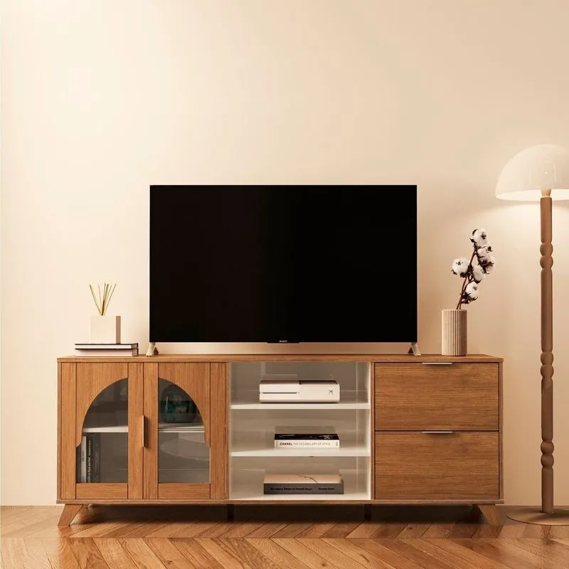 Rack Para Tv 75 Polegadas 180cm Murano Cinamomo/Off White