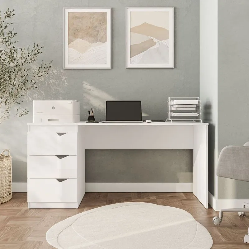 Escrivaninha 3 Gavetas 77cm X 163cm Porto Branco
