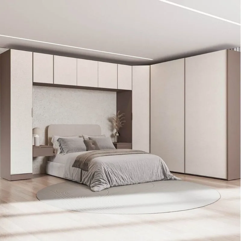 Guarda-Roupa Planejado de Canto Obliquo 8 Peças 9 Portas Orion CabeCasa MadeiraOriginals Marrom/Moc Mocha/Linho