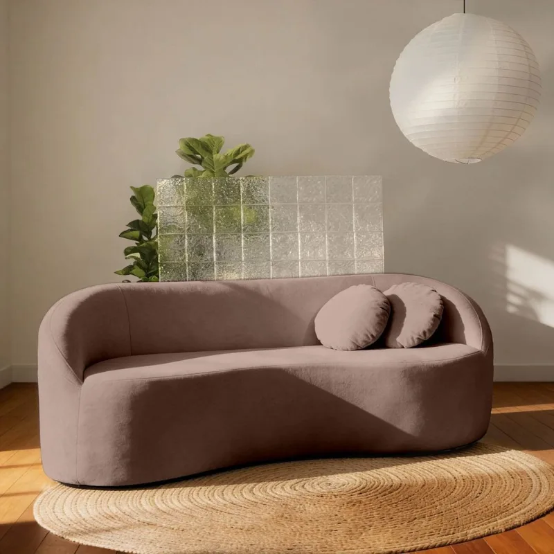 Sofá 2 Lugares Orgânico 160cm Fava CabeCasa MadeiraOriginals Marrom Marrom