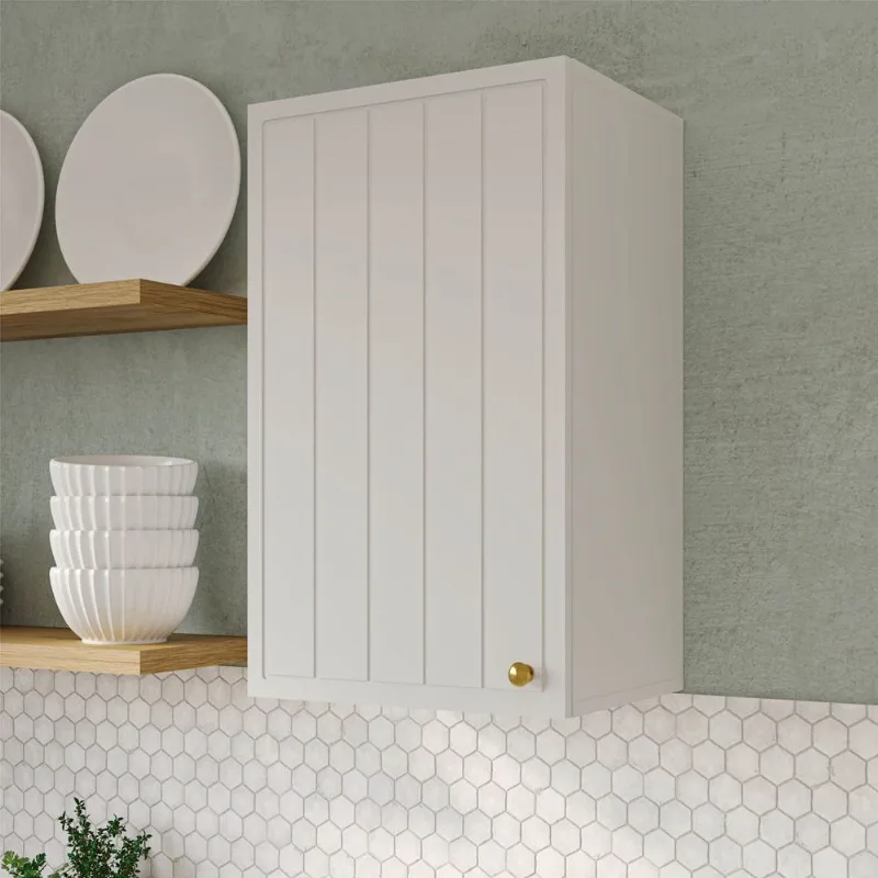 Armário Aéreo Planejado 1 Porta 40cm Marselha CabeCasa MadeiraOriginals Branco Branco