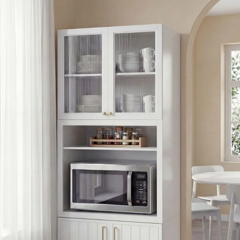 Armário Aéreo Planejado Cristaleira 2 Portas Marselha CabeCasa MadeiraOriginals Branco Branco