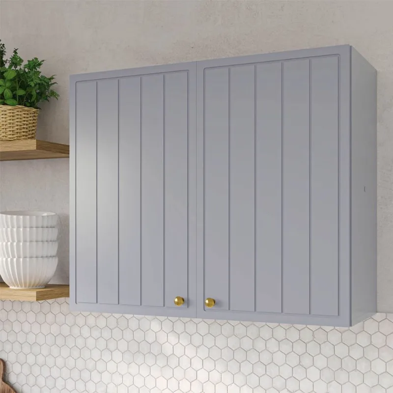 Armário Aéreo Planejado 2 Portas 80cm Marselha CabeCasa MadeiraOriginals Azul/Sereno Azul Sereno