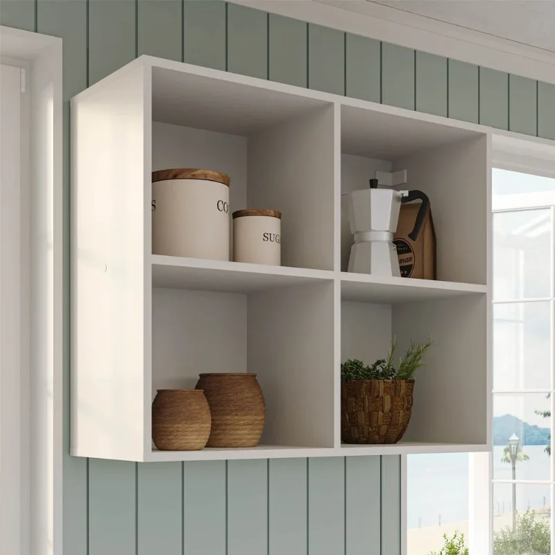 Armário Aéreo Planejado Nicho 80cm Marselha Cabecasa Madeiraoriginals Branco Branco