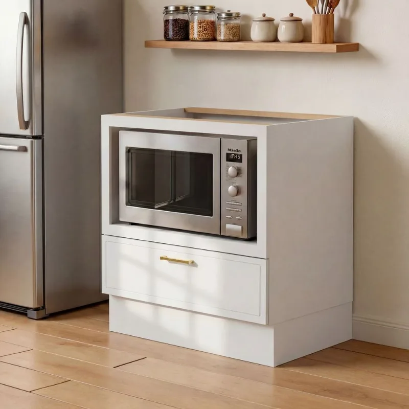 Balcão Planejado com Nicho para Forno sem Tampo Marselha CabeCasa MadeiraOriginals Branco Branco