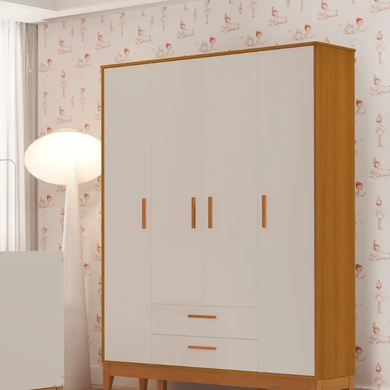Guarda-Roupa para Quarto de Bebê 4 Portas Flip Bege/Areia Fosco/Savana Areia Fosco / Savana