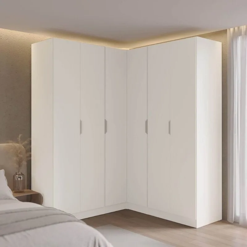 Guarda-Roupa Planejado de Canto Linear 4 Peças 6 Portas Orion CabeCasa MadeiraOriginals Bege/Aveia Aveia