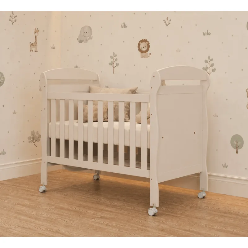 Berço Danny 2 em 1 para Colchão 130x70cm 100% MDF Branco Fosco Areia Fosco