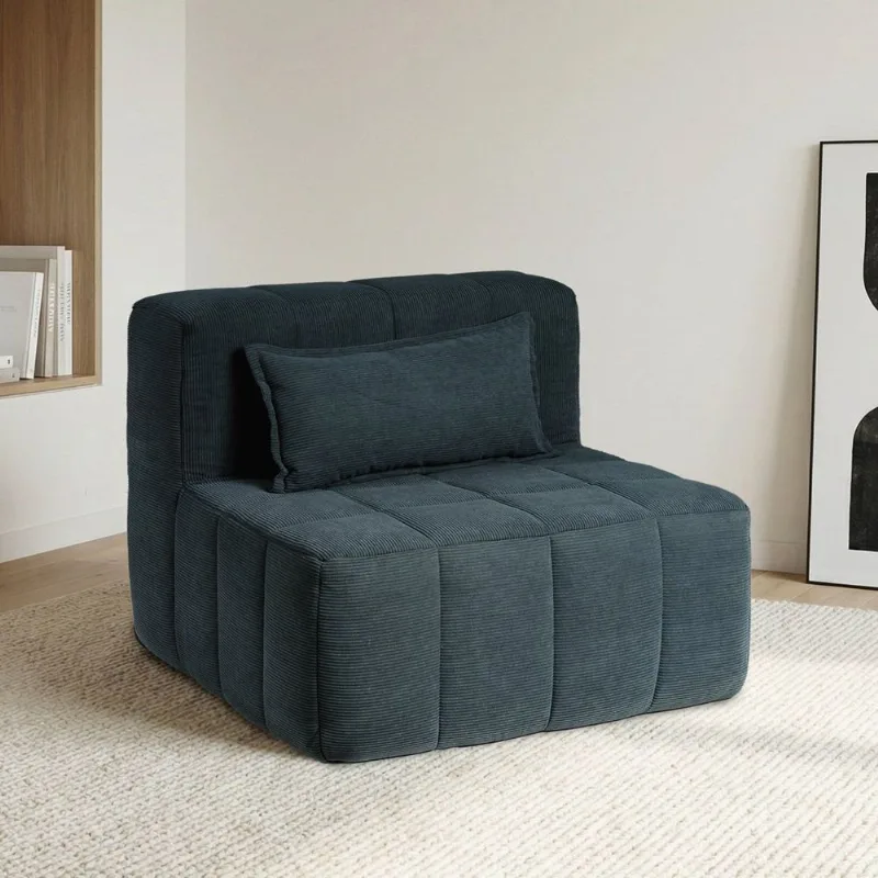 Poltrona Modular de Espuma Easybox CabeCasa MadeiraOriginals Cotelê Verde Escuro Cotelê Verde Escuro