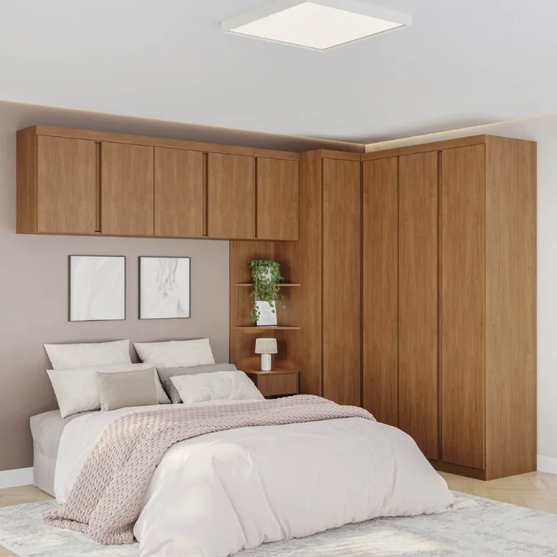 Guarda-Roupa Planejado 6 Peças 9 Portas Arani CabeCasa MadeiraOriginals Marrom/Cinamomo Cinamomo